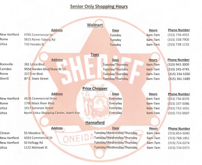 Updated 4/2/2020 As a service to the communities, Oneida…