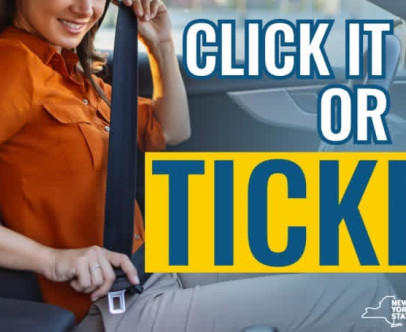The 2026 national "Click It or Ticket" high-visibility seat…
